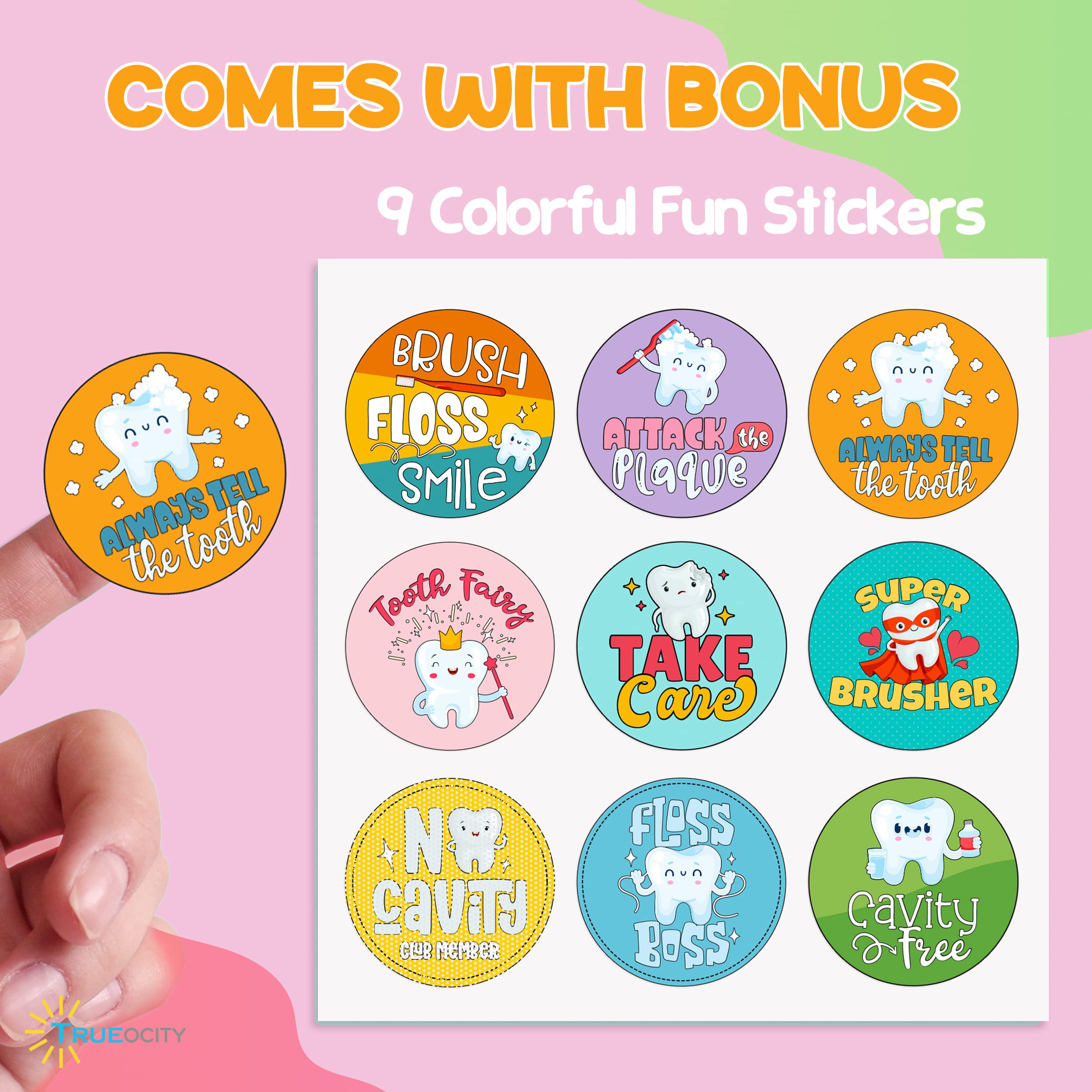 Kids Flossers 4 Pack (200 Total) - Orange Flavor Dental Floss Picks for Children, Kids Floss Picks Cute Animal Shape | Natural