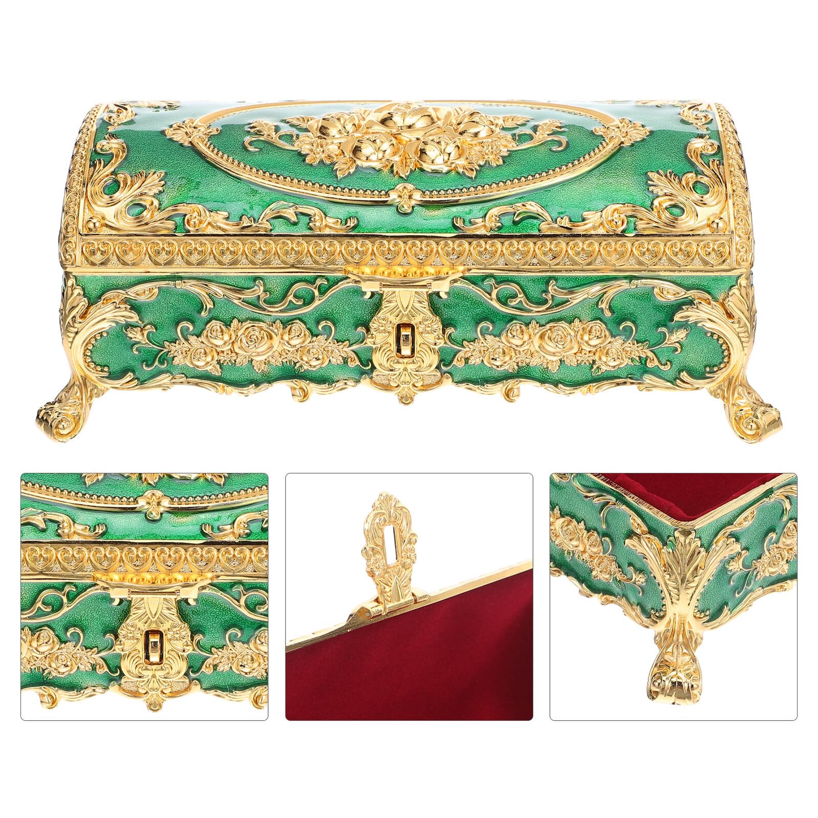 BESPORTBLE Vintage Schmuckkästchen aus Metall mit Füßen für Schmuck