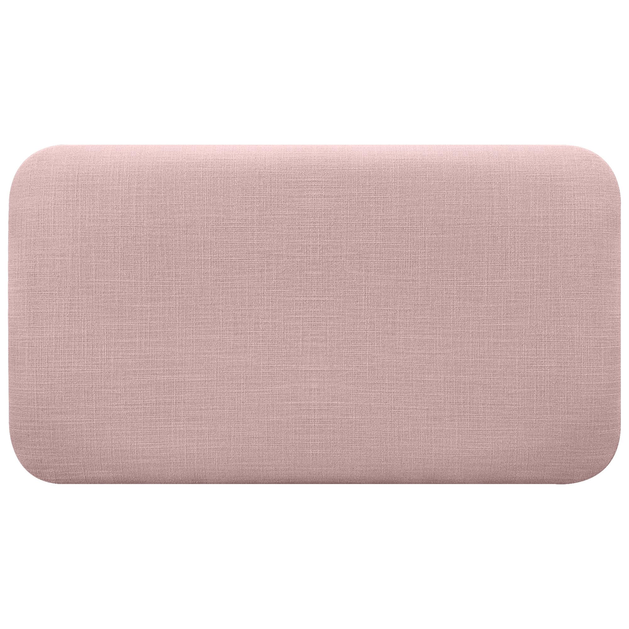 DHOME Cabecero Tapizado Liso Redondeado Lino Natural para Pared Acústicos Cabeceros Absorbentes Cabezal Cama Dormitorio (Rosa Palo, 105cm)