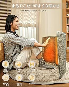 パネルヒーター 多層断熱構造＆高性能炭素素材 足元ヒーター 省エネ設計 55℃〜 81-CW4-LD0L._AC_UF350,