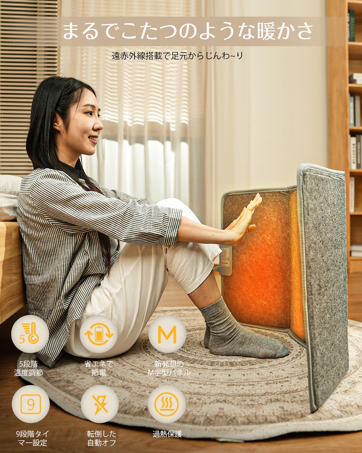 Amazon | パネルヒーター TOPZEE 高温版 足元ヒーター 省エネ デスク