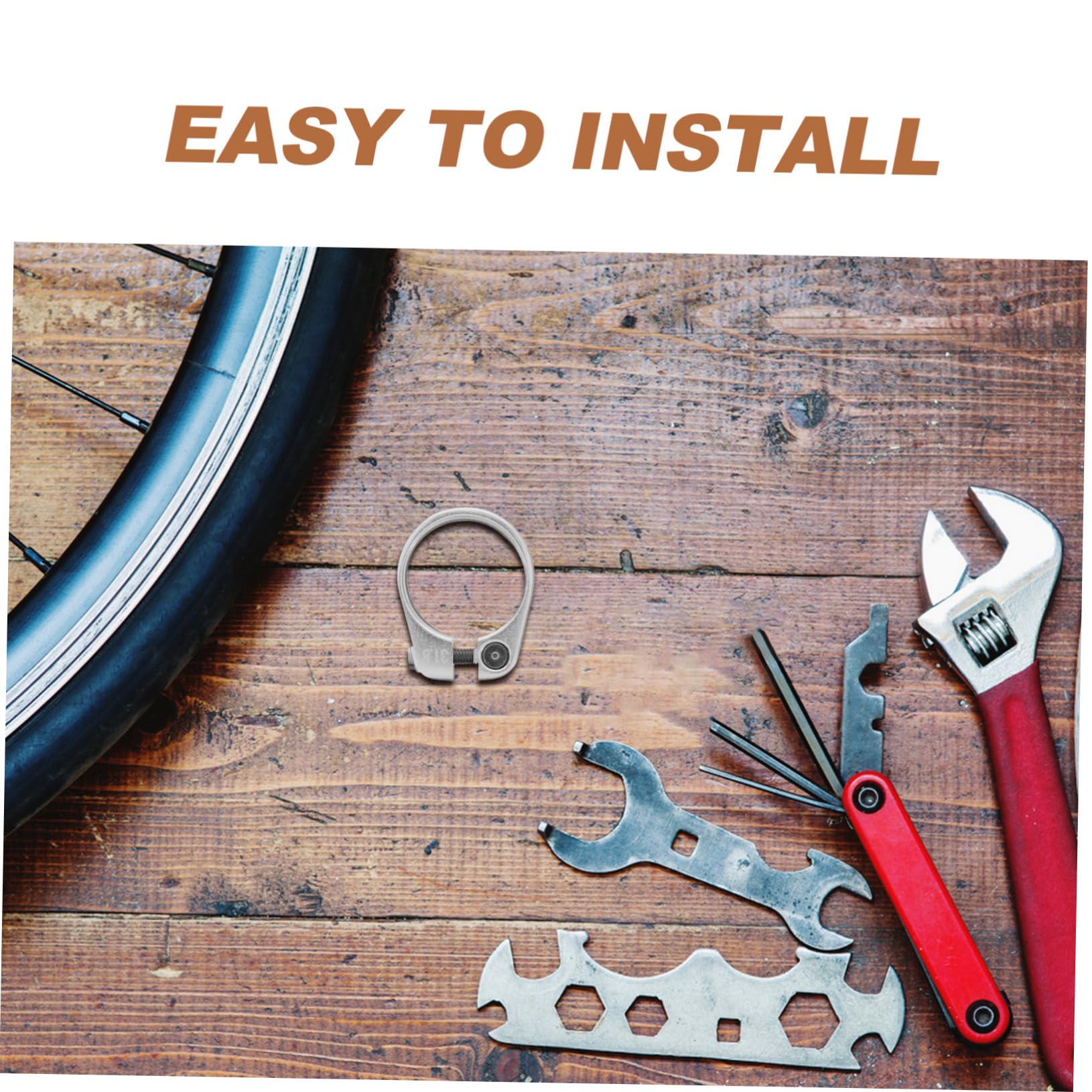 GAROZATION Seat Post Collar Clasp Post Locks Cycling Holder Seat U Mountain Bike Grips Mount Bike Mountain Clamp Tube Clip Aluminum Alloy Silver