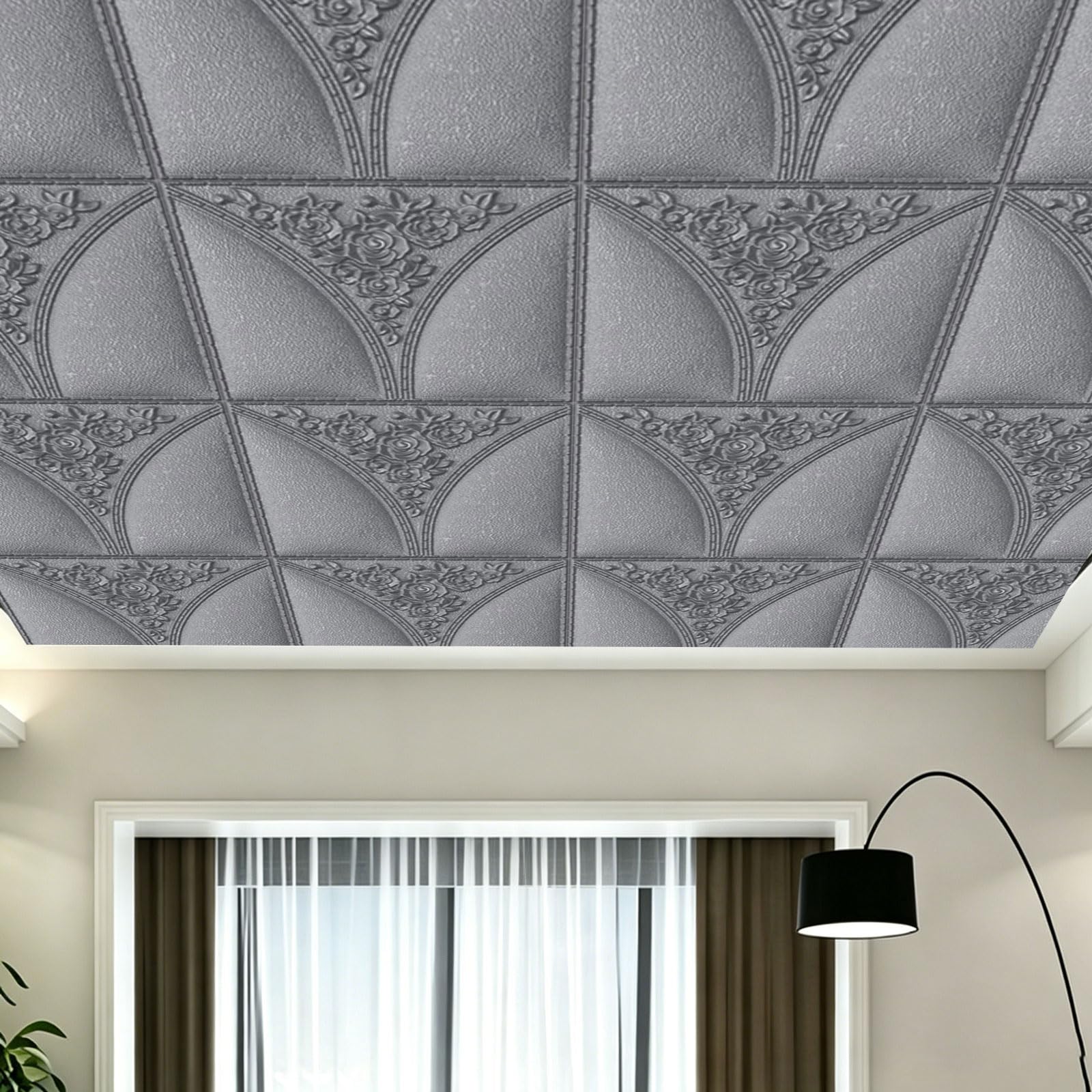 Dalles de plafond autocollantes en PVC imperméables et résistantes à l'usure