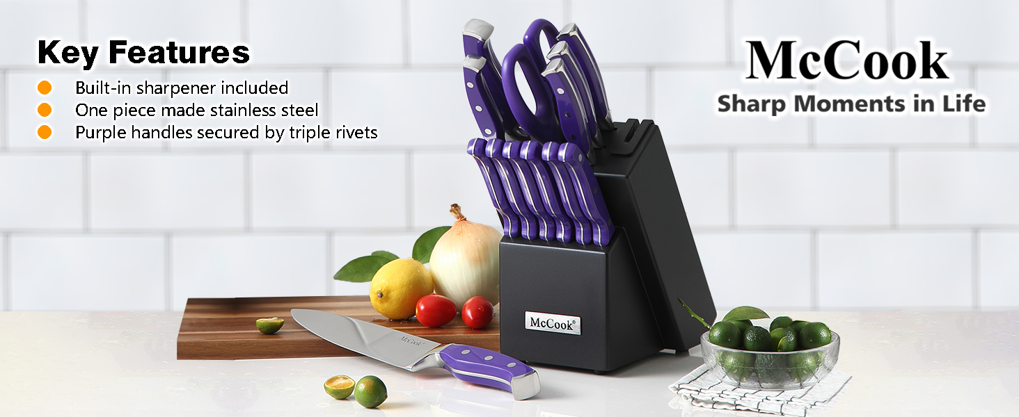 Amazon.com: McCook MC27 14 Pieces Stainless Steel kitchen knife