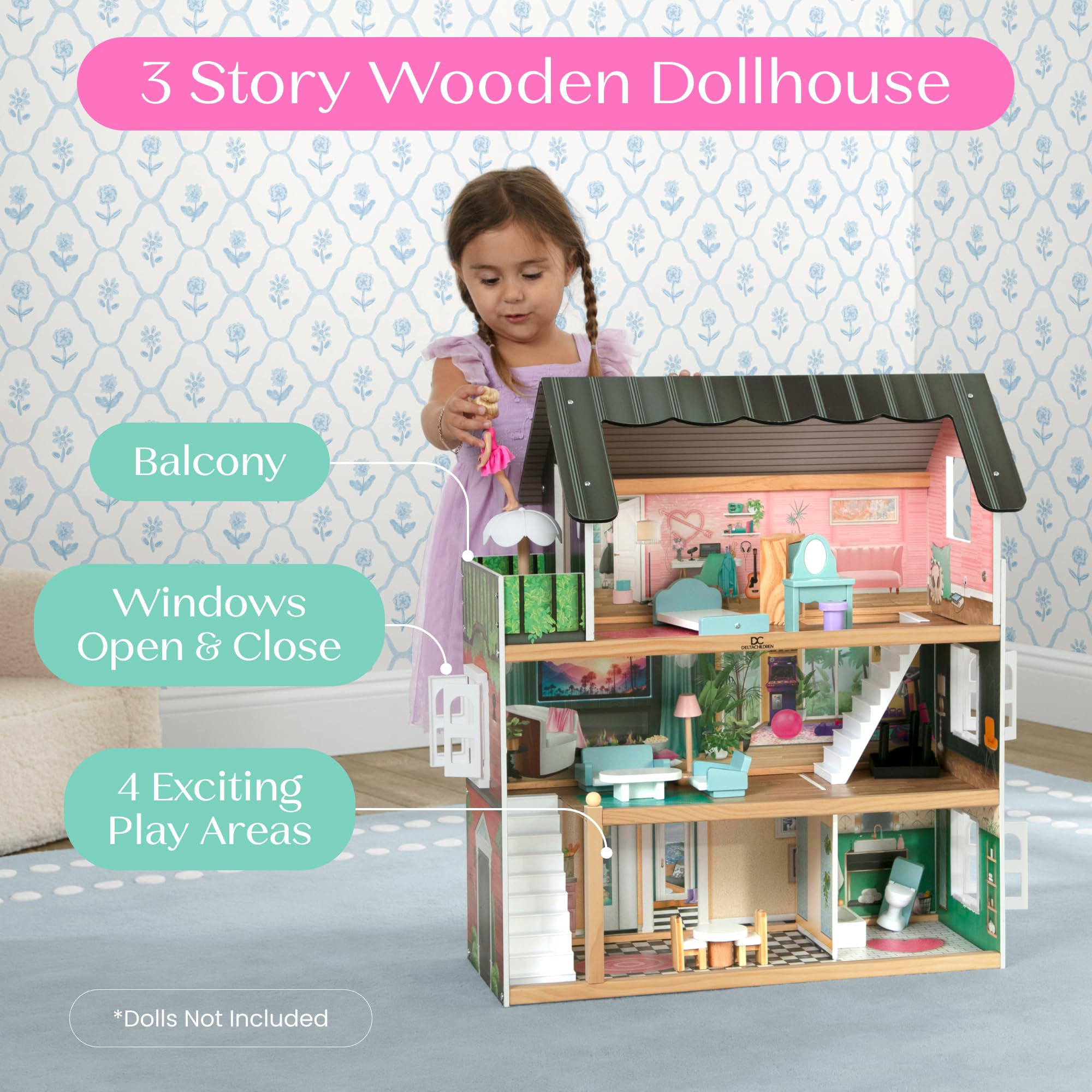 Delta Children South Beach Dollhouse - 3 Story -2 Delta Children South Beach Dollhouse - 3 Story -2