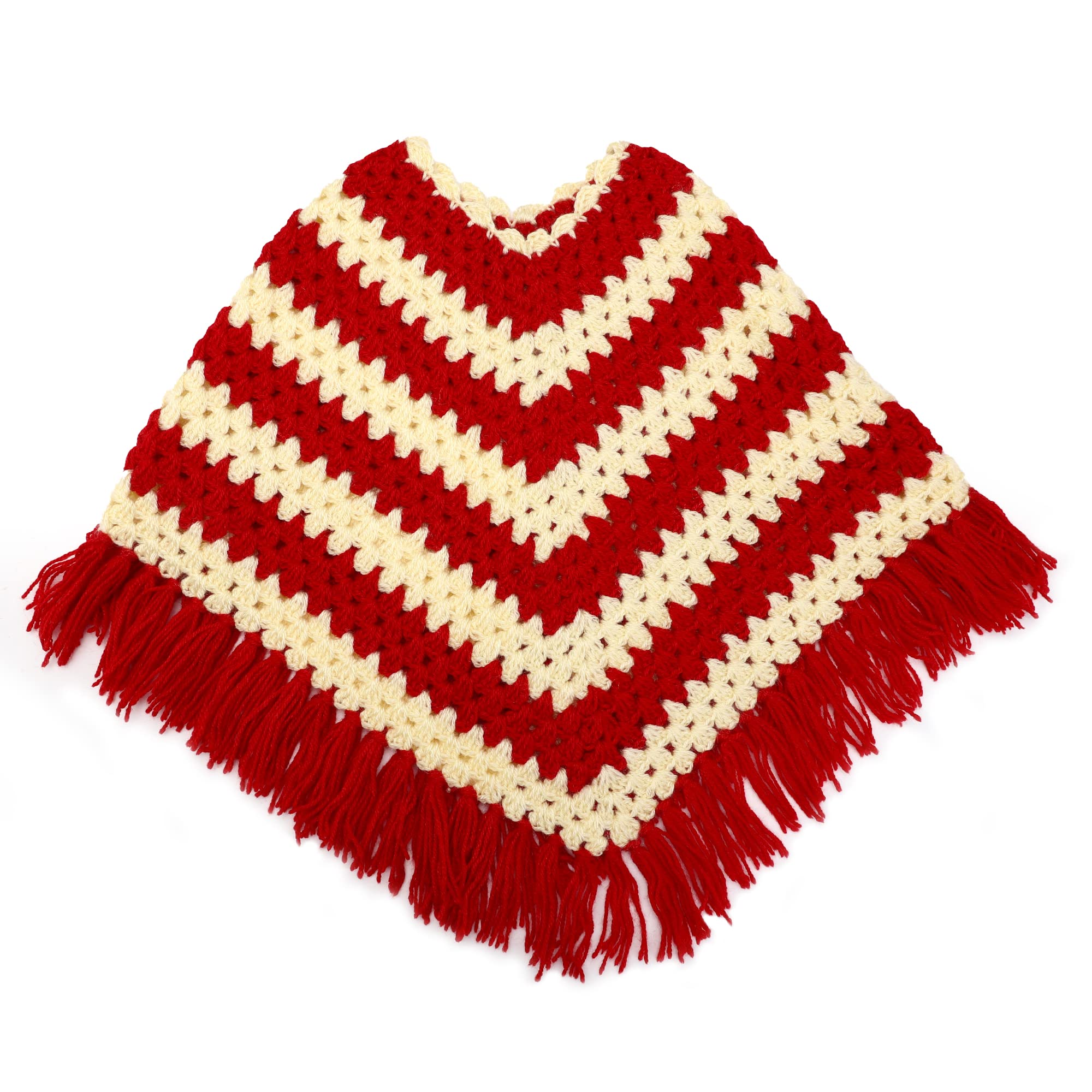 vaishnowhand Hand Knitted Crochet Woolen Poncho for Kids Stylish Poncho...-picture-48