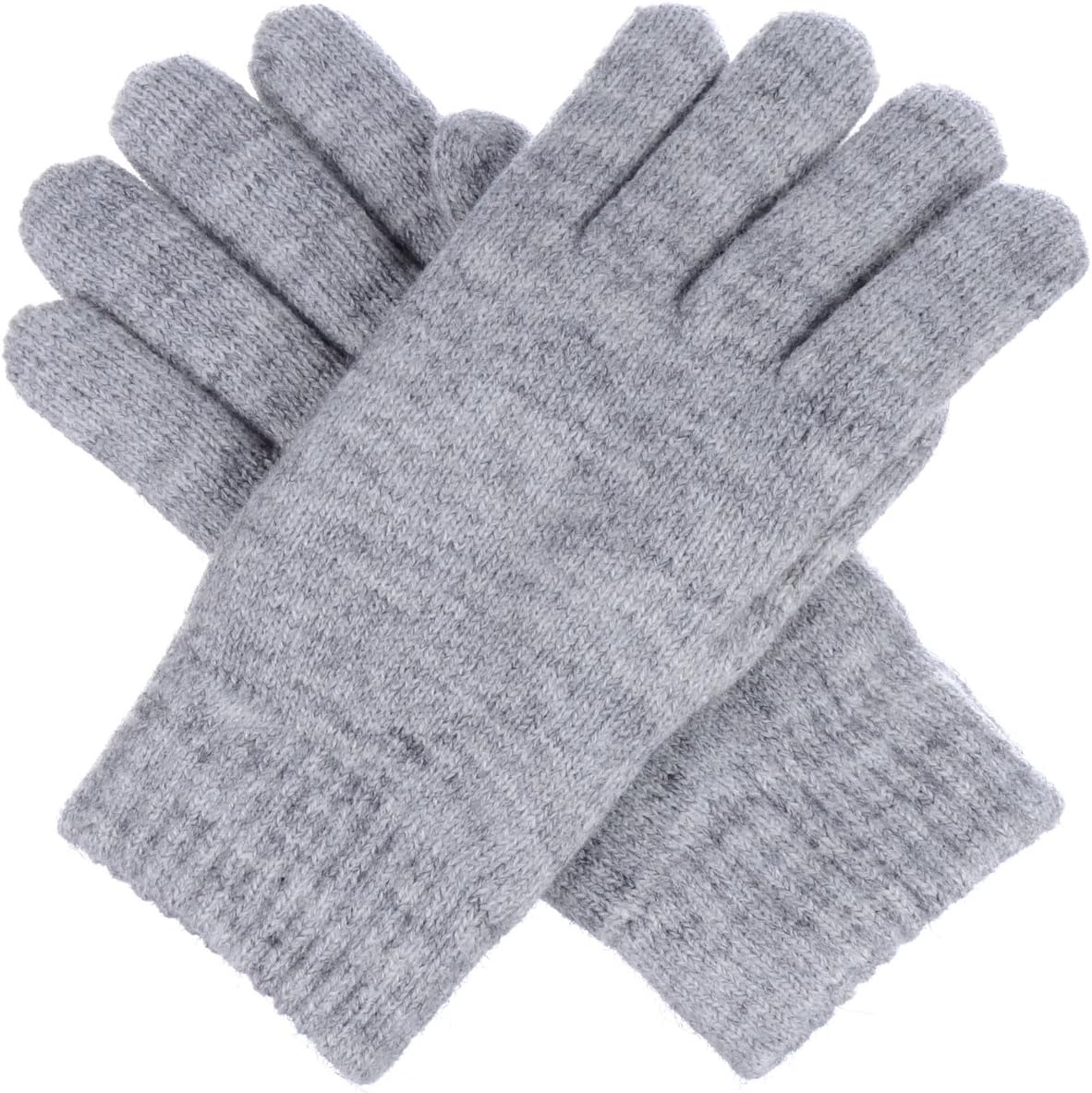 BSB Winter Women's Toasty Warm Plush Fleece Lined Knit Gloves (Grey) - Image 3