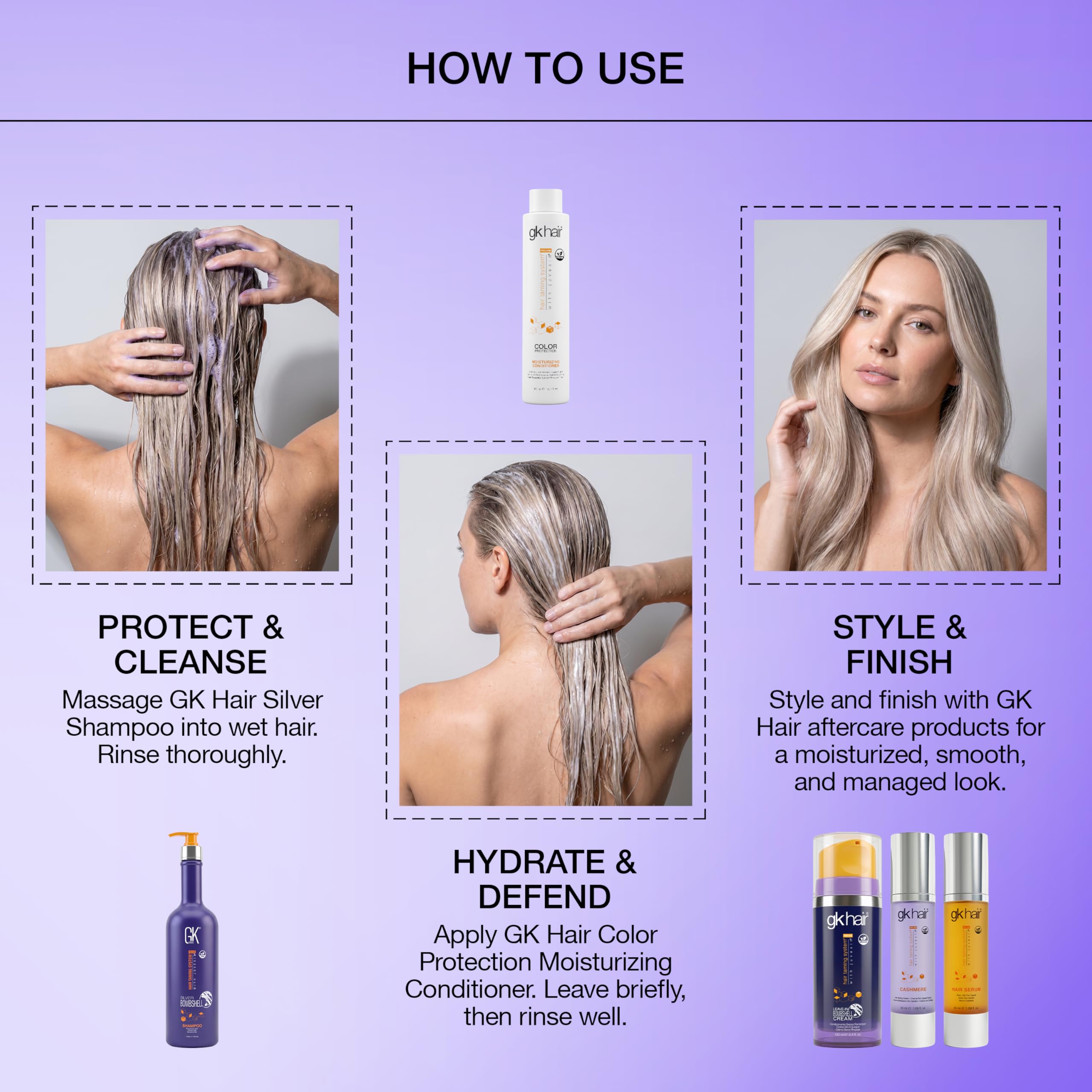 GK HAIR Silver Bombshell Purple Toning Shampoo with Vitamin B5