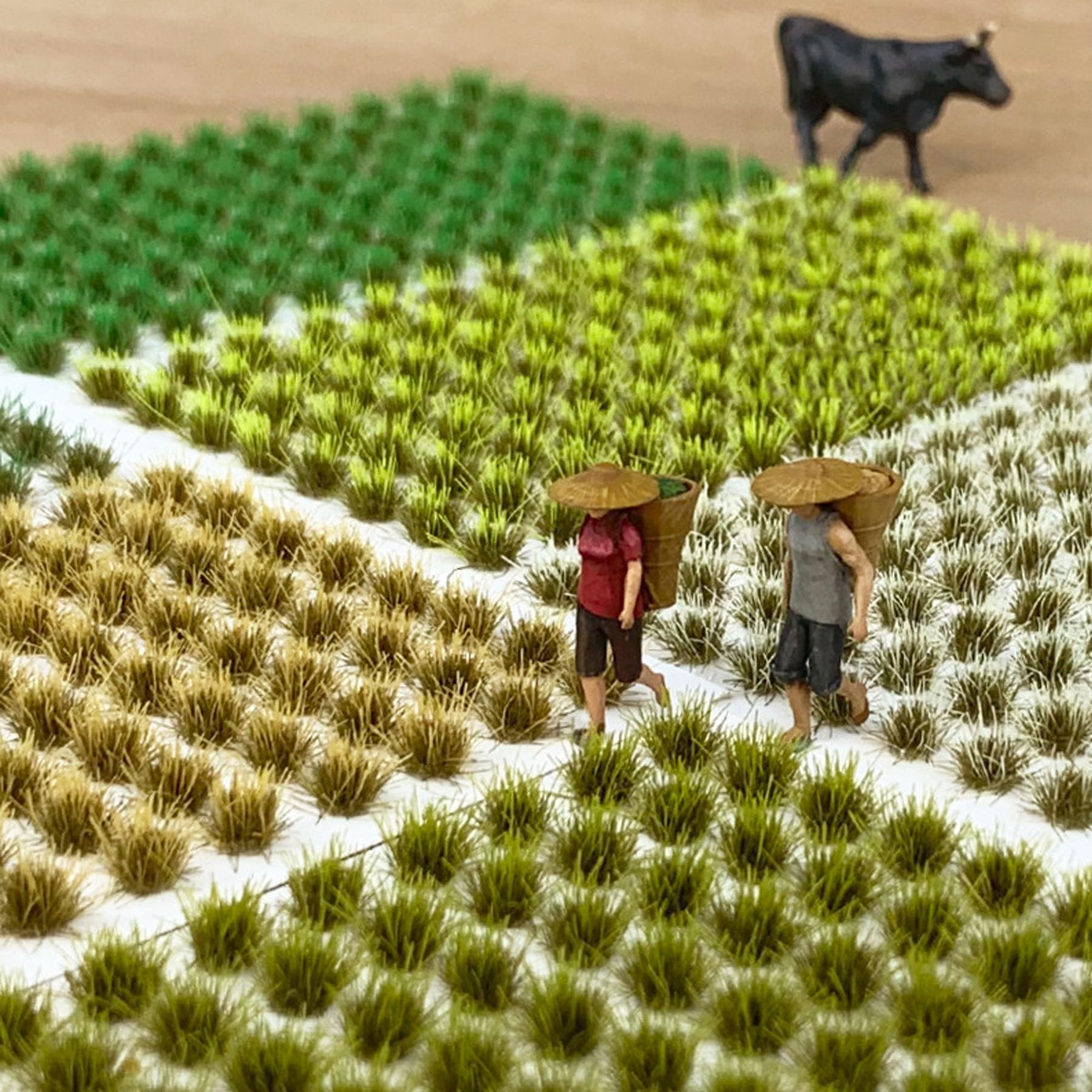 Woohome 312 Stück Static Grass Tuft Miniatur Schnee Statische Grass Statische Grasbüschel, Scenics Gras Grasbüschel für Miniatur Tabletop Spiele Modelleisenbahn