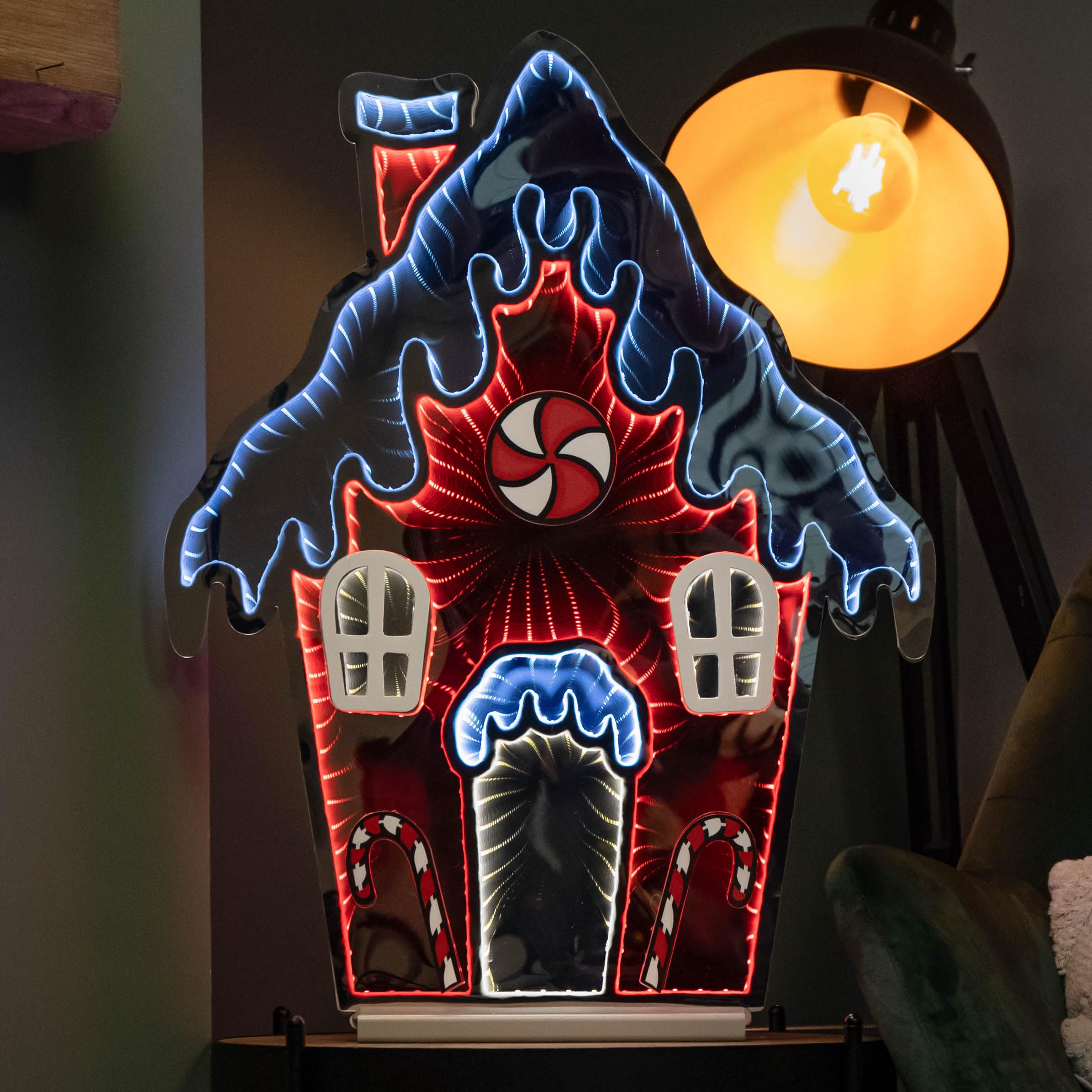 Light/Red/White 66Cm Up Gingerbread House Christmas Decoration With And Leds