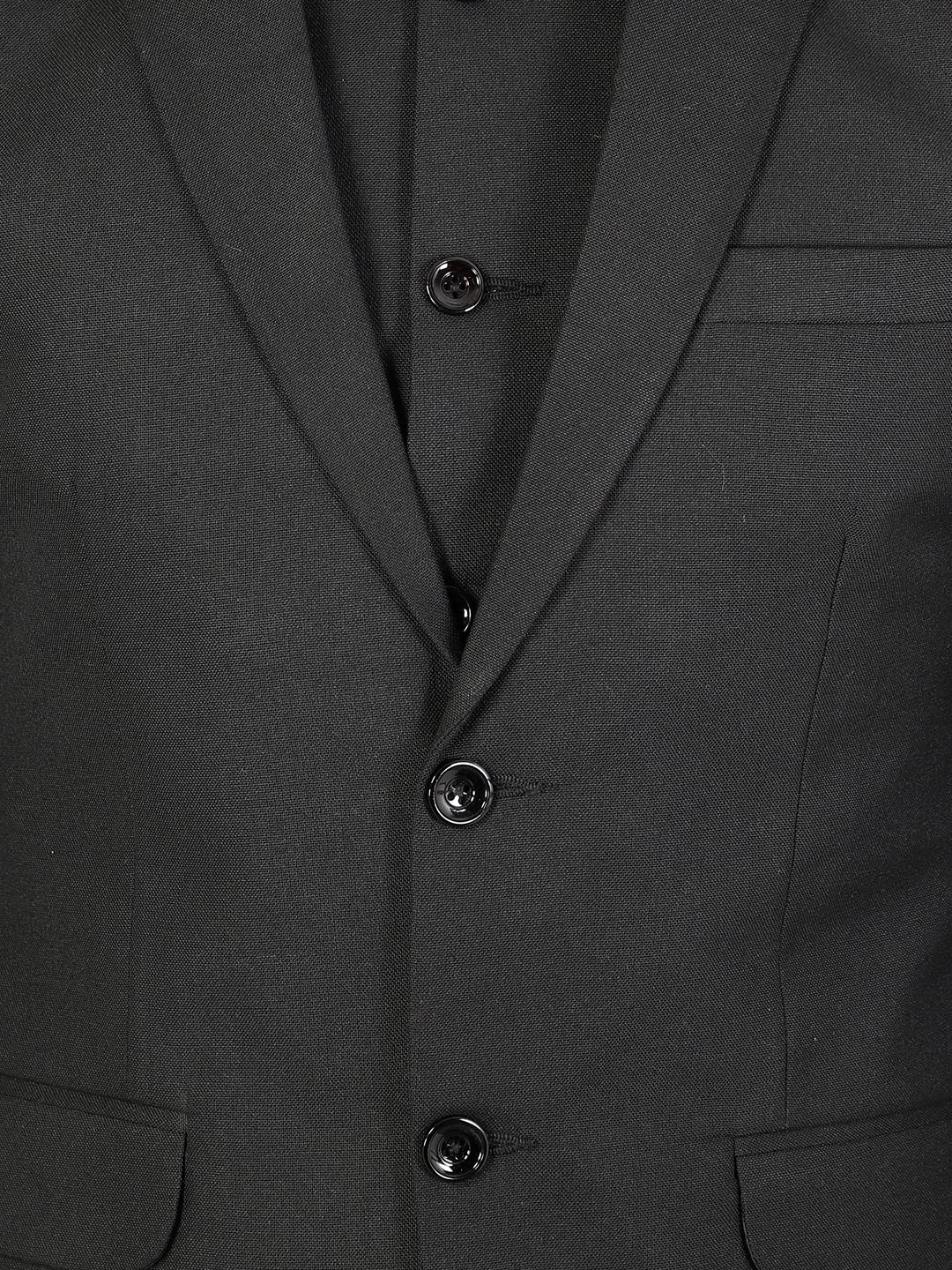 WINTAGE Mens Polyester Cotton Plain Black Three Piece Suit : 40/ M 2