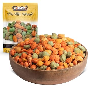 Wasabi Peanuts 1 kg I Wasabi Mix I Spicy Wasabi Peanuts I Peanuts Coated with Spicy Wasabi I Crisp Peanuts I Rice Crackers I wasabi Peanuts 1 kg