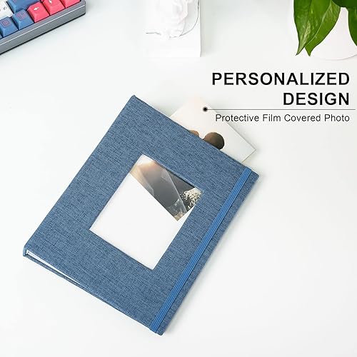 Miniatura 3 de Vienrose Álbum de fotos pequeño de 5 x 7 pulgadas, paquete de 2 mini libros de fotos con cubierta de lino, 26 páginas con capacidad para 52