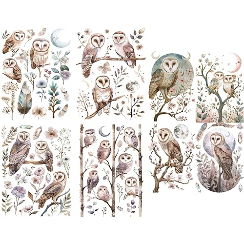Owls Rice Paper, 8 x 10.5 inch (6pc) - 6