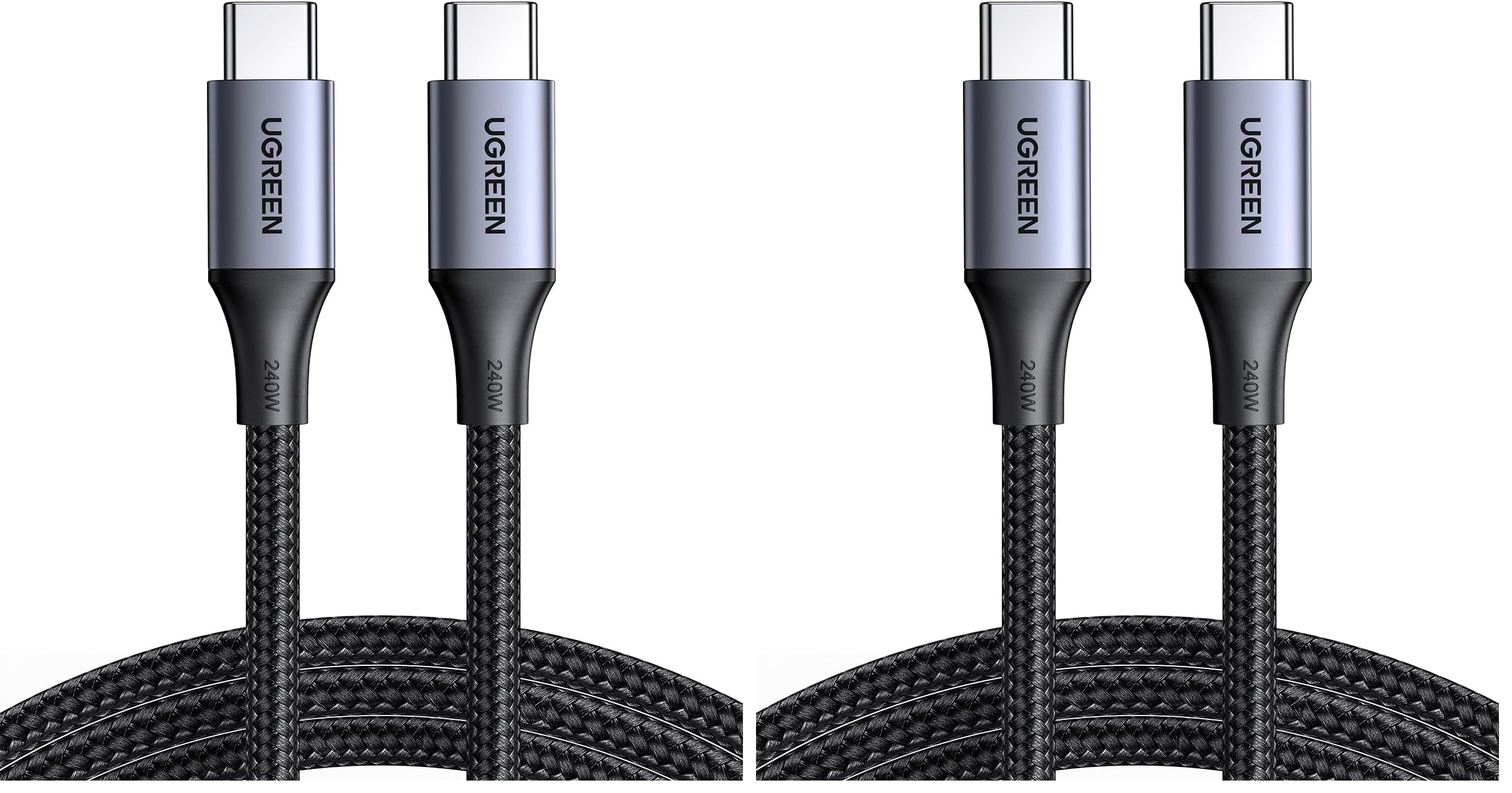 UGREEN 240W USB C to USB C Cable, Fast Charging USB C Cable for iPhone 17 Pro Max/16, Samsung Galaxy S25/S24, MacBook Pro/Air, iPad Pro/Air/Mini, Dell XPS, 3.3FT (Pack of 2)