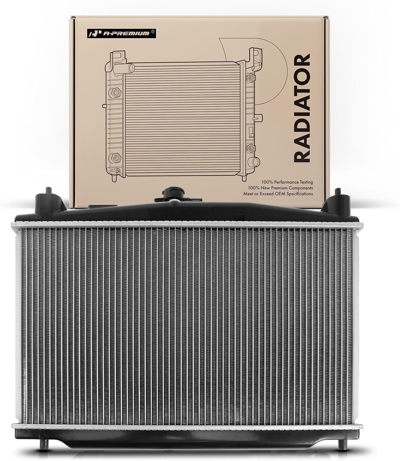 A-Premium Engine Coolant Radiator Assembly Compatible with Mazda 2 2011 2012 2013 2014 L4 1.5L, Manual Transmission, Replace# ZYE915200