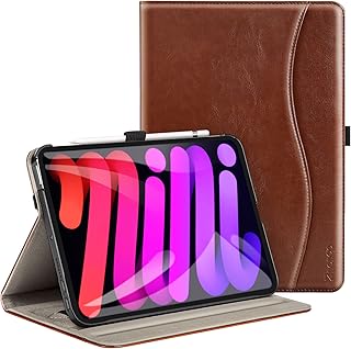 Ztotop Case for New iPad Mini 6 2021 (6th Generation), Premium PU Leather Folio Stand Smart Cover, Multi-Viewing Angles and Auto Wake & Sleep Function for iPad Mini 6th Gen 8.3 Inch - Brown