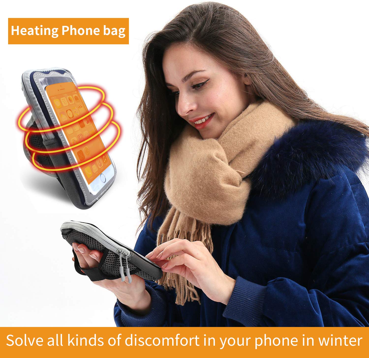 SenMore Custodia Termica per Smartphone Custodia per cellulare iPhone, Samsung, Huawei, Xiaomi, Protegge da Temperatura estremamente bassa, Aiuta a Risparmiare Batteria (Nero)