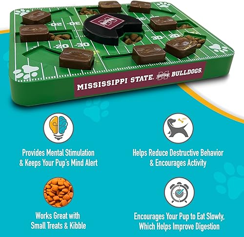 Miniatura 4 de Pets First NCAA Mississippi State Bulldogs - Juguete de rompecabezas para perros, juguete interactivo para perros, rompecabezas para perros