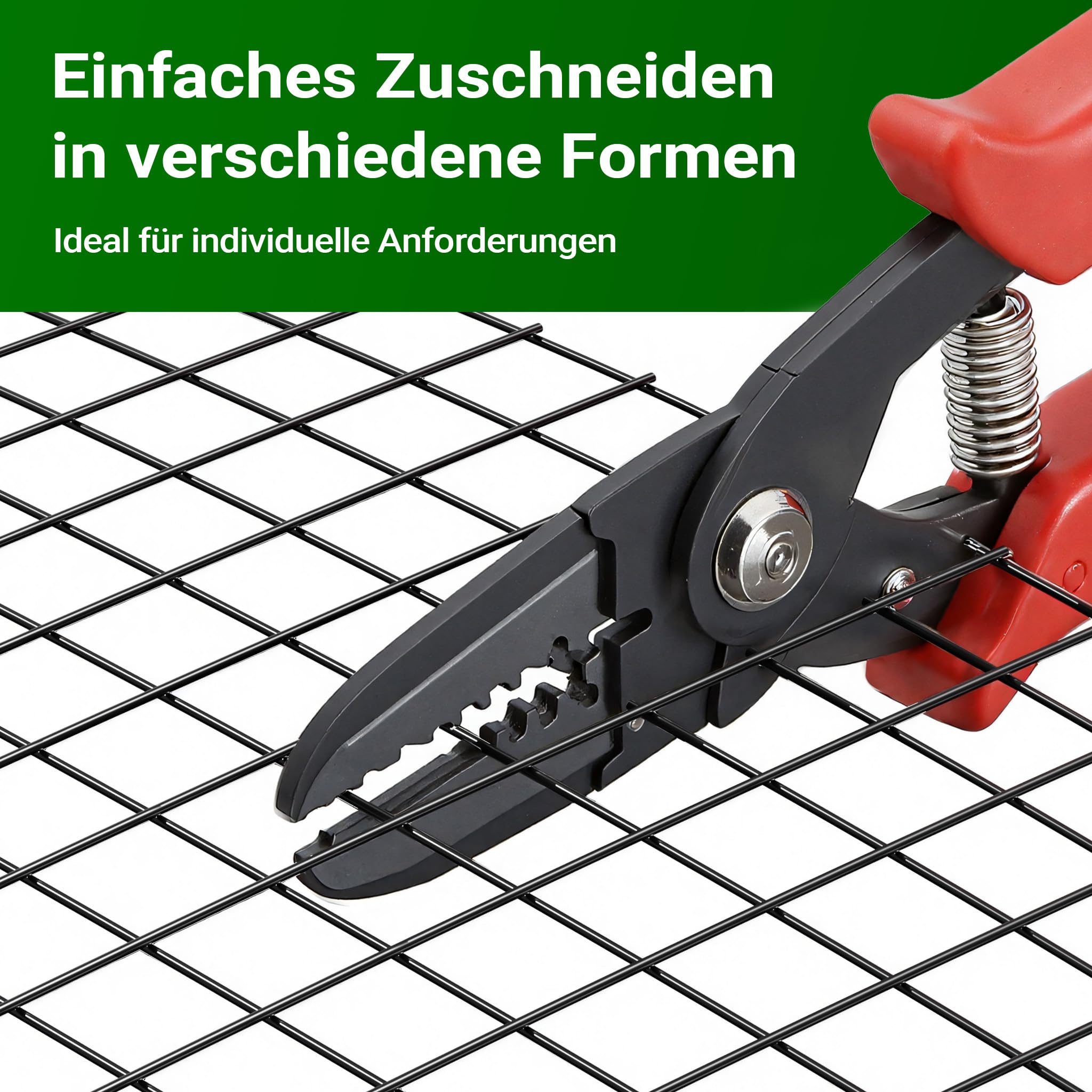 Wiltec Maschendrahtzaun Schwarz 100 cm x 10 m, 0,9 mm Stärke 12x12 mm Maschengröße, Volierendraht 4-Eck aus Stahl verzinkt, Drahtgitter, Vogeldraht