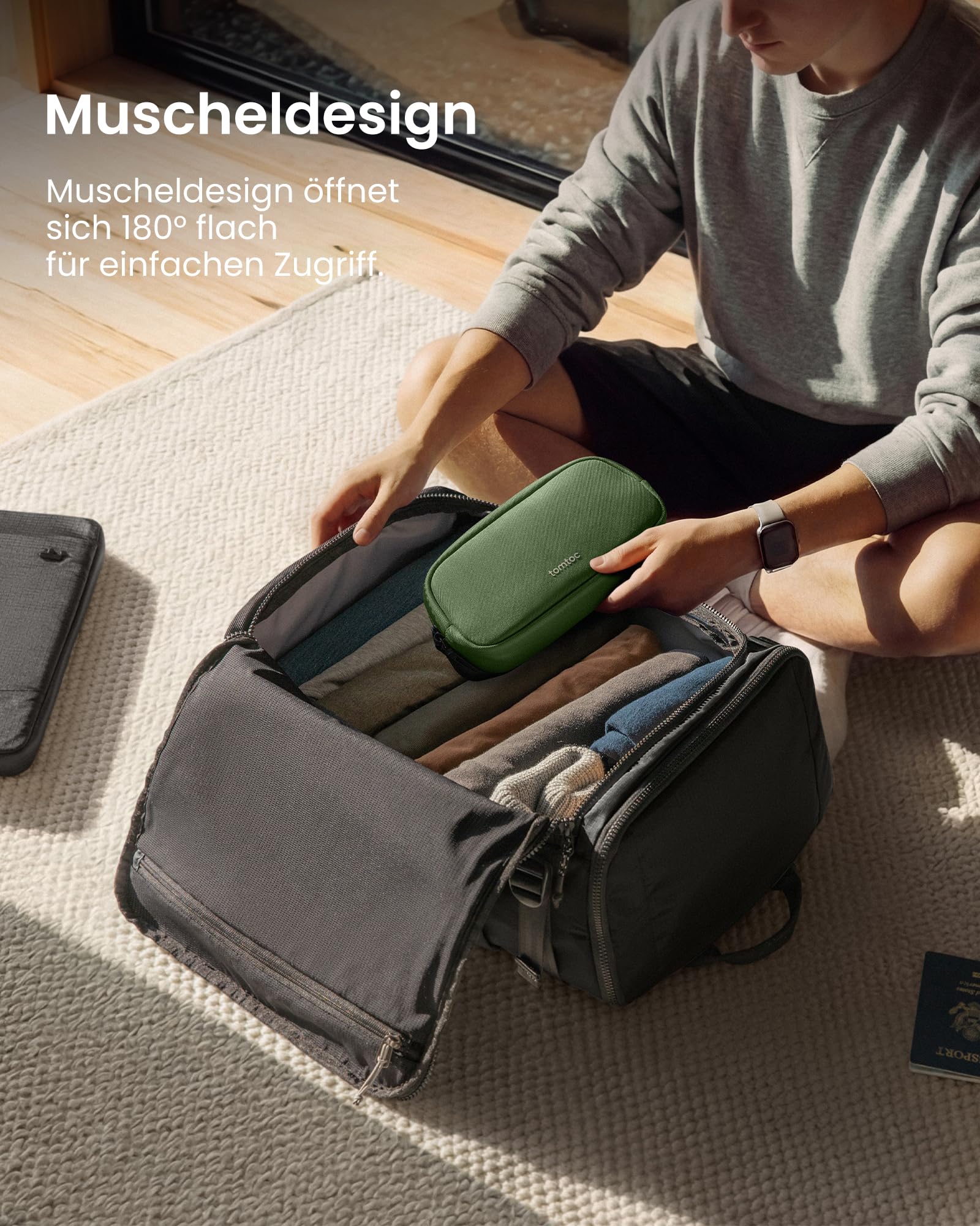 tomtoc Ryanair Handgepäck 40x30x20, 23-28L Erweiterbarer Reiserucksack, EasyJet Eurowings Wizz Air Rucksack Handgepäck Flugzeug, Leichter Rucksack Damen Herren, Wasserdichter Weekender Travel Backpack