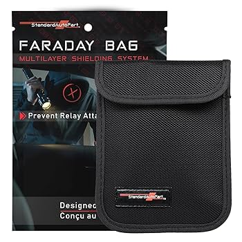 Carbon Zone Faraday Key Fob Protector Carbon Fiber Car Key Shielding Bag For RFID Signal Blocking Anti-Theft Accessory For RFID Blocking Car Key Pouch Anti-Theft Car Security Cage
