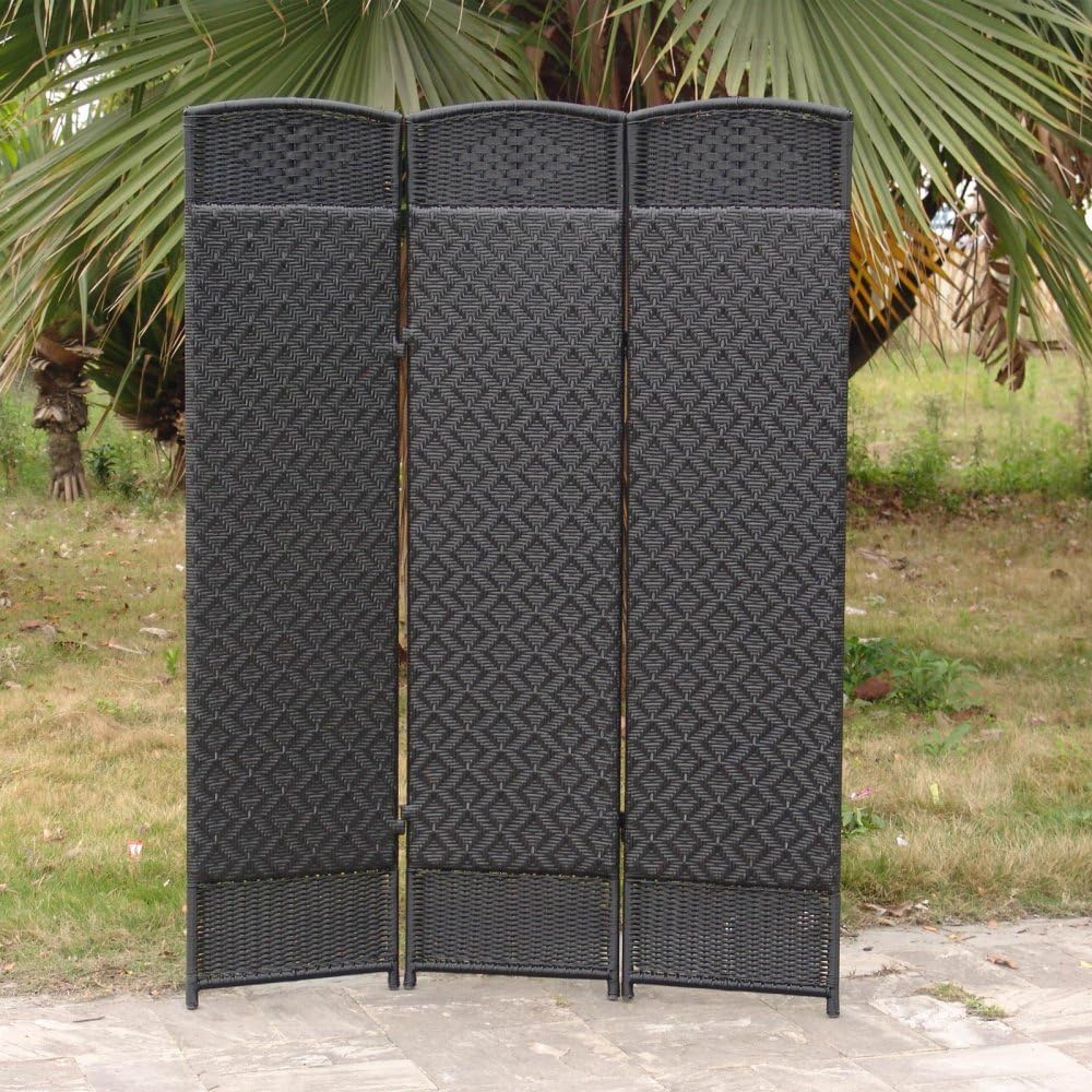 Outdoor/Indoor Woven Resin 3 Panel Room Divider -
