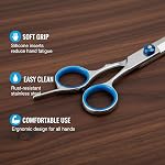 Professional 5-in-1 Dog Grooming Kit, 4CR Stainless Steel, Dog Grooming Scissors with Safety Round Tip, Titanium Coated Heavy Duty Pet Grooming Scissors with Stright Dog Comb for Dogs, Cats