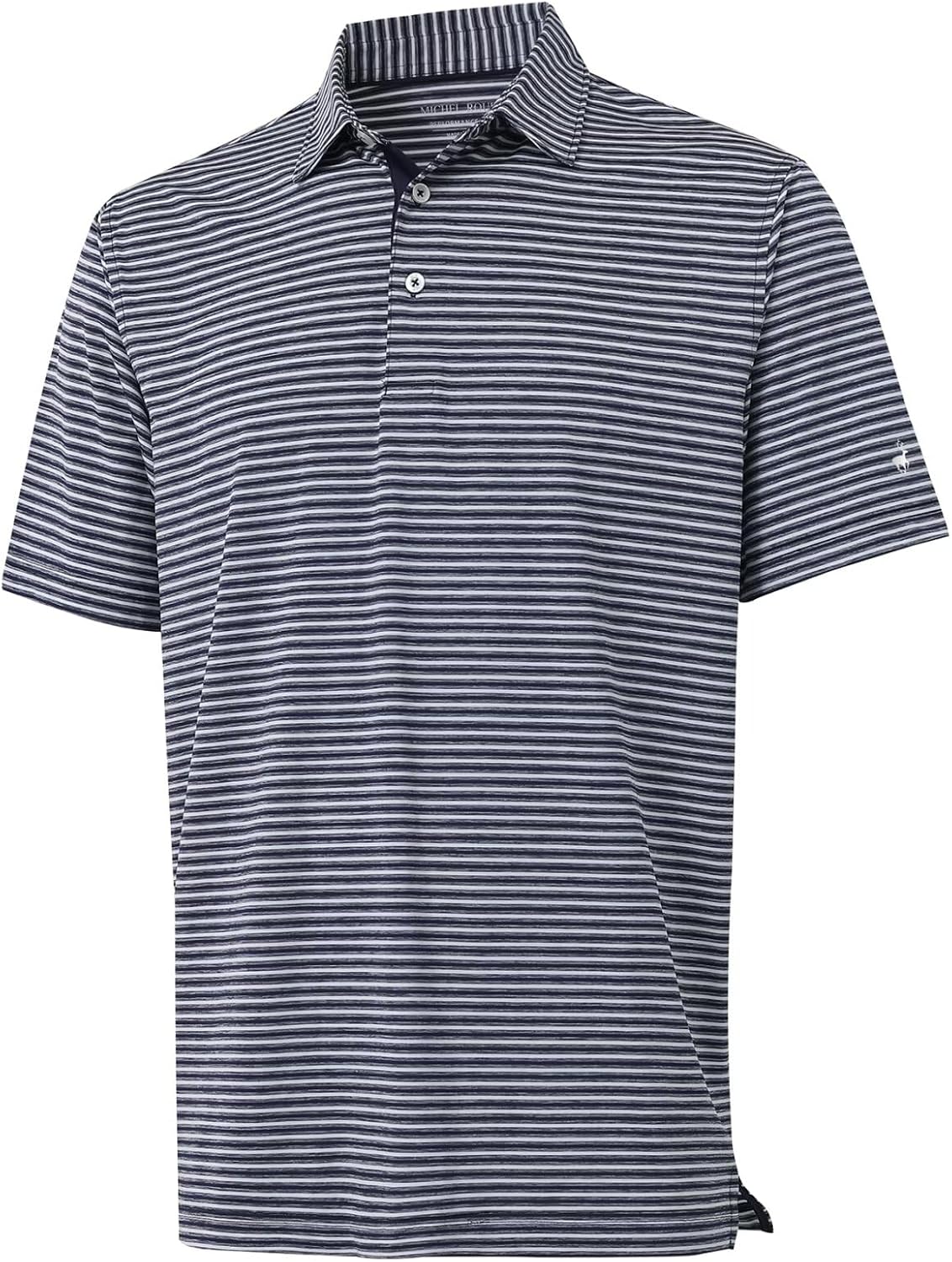 Rouen Golf Shirts for Men Moisture Wicking Lightweight Dry fit Performance Sports Stripe Collared Golf Polo Shirts for Men