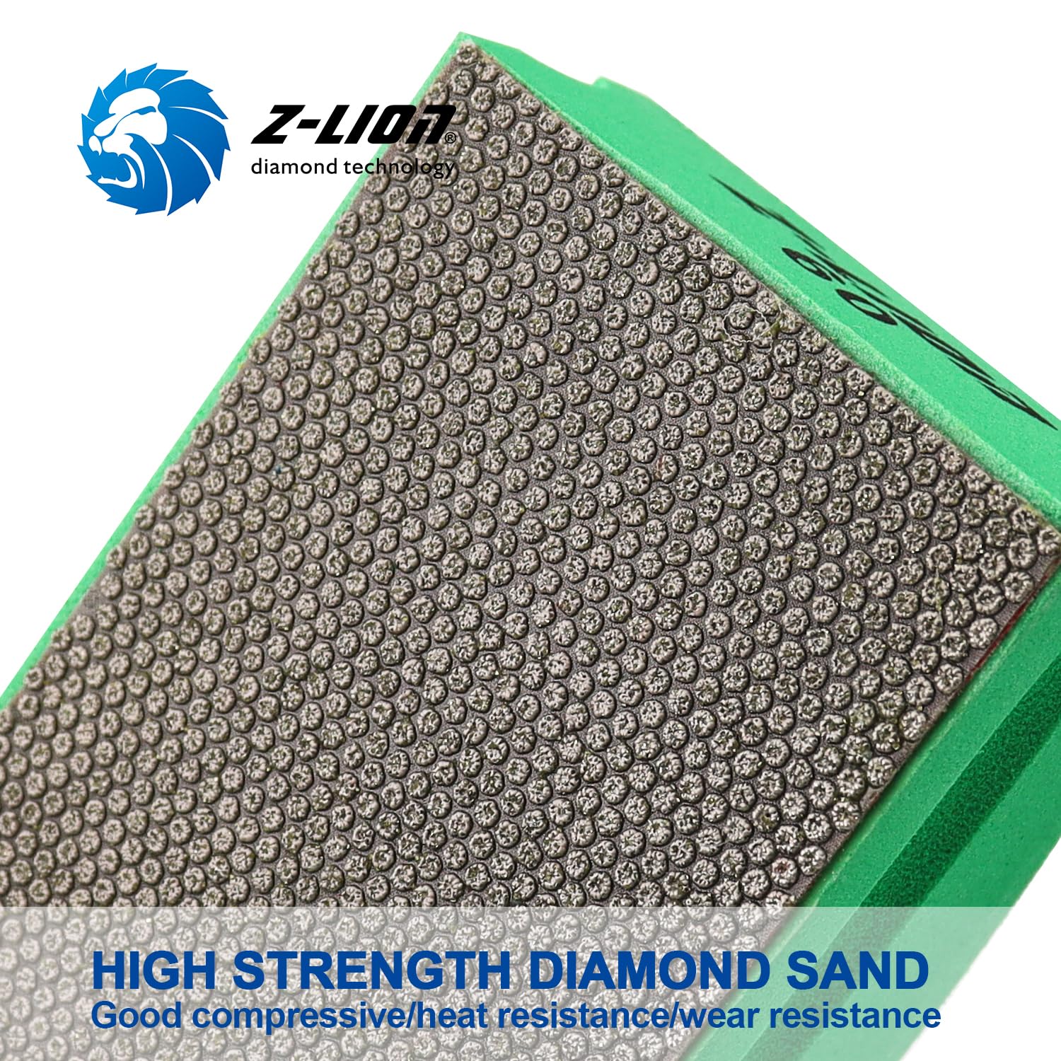 Z-lion - Juego de 4 almohadillas de pulido de diamante galvanizado, forma de arco para piedra de cristal, hormigón, granito, verde