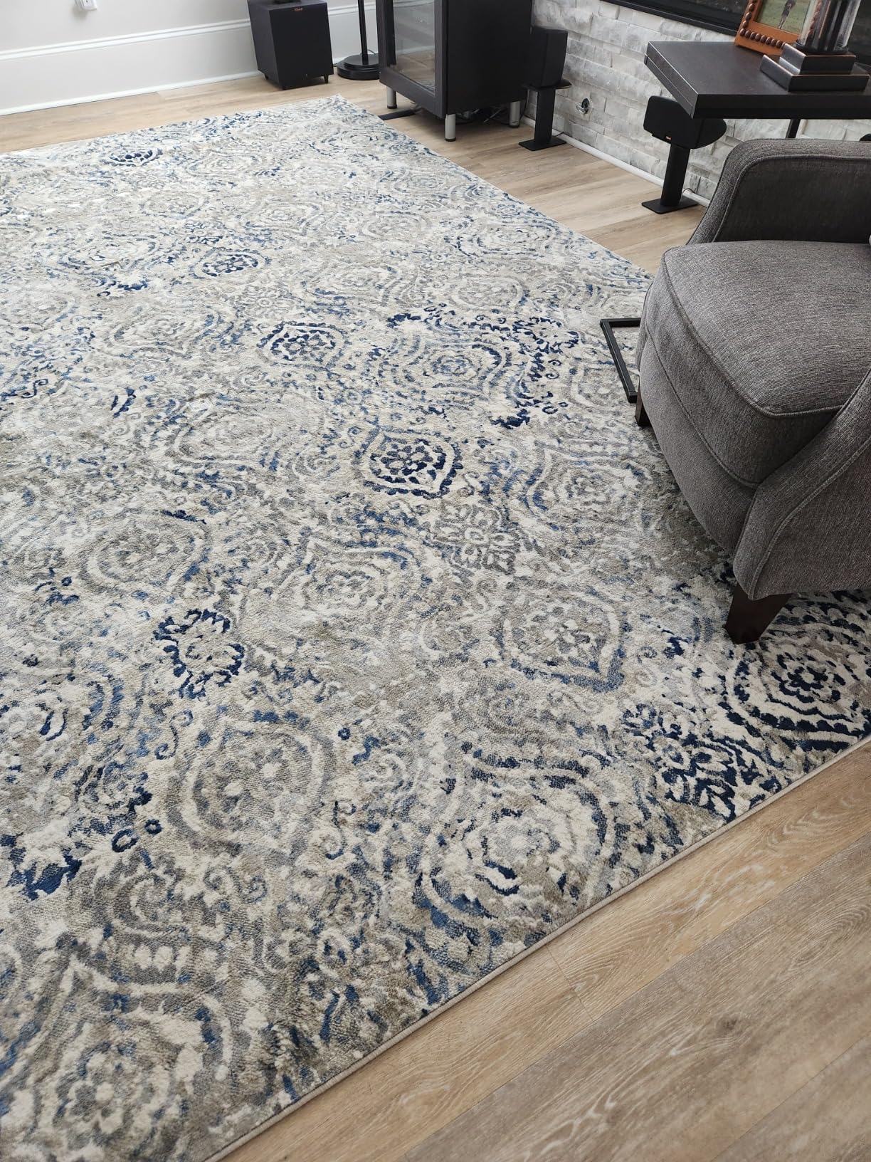 11/mo Finance Home Dynamix Melrose Audrey Area Rug, 6x9, Ivory/Blue Buy Now, Pay Later