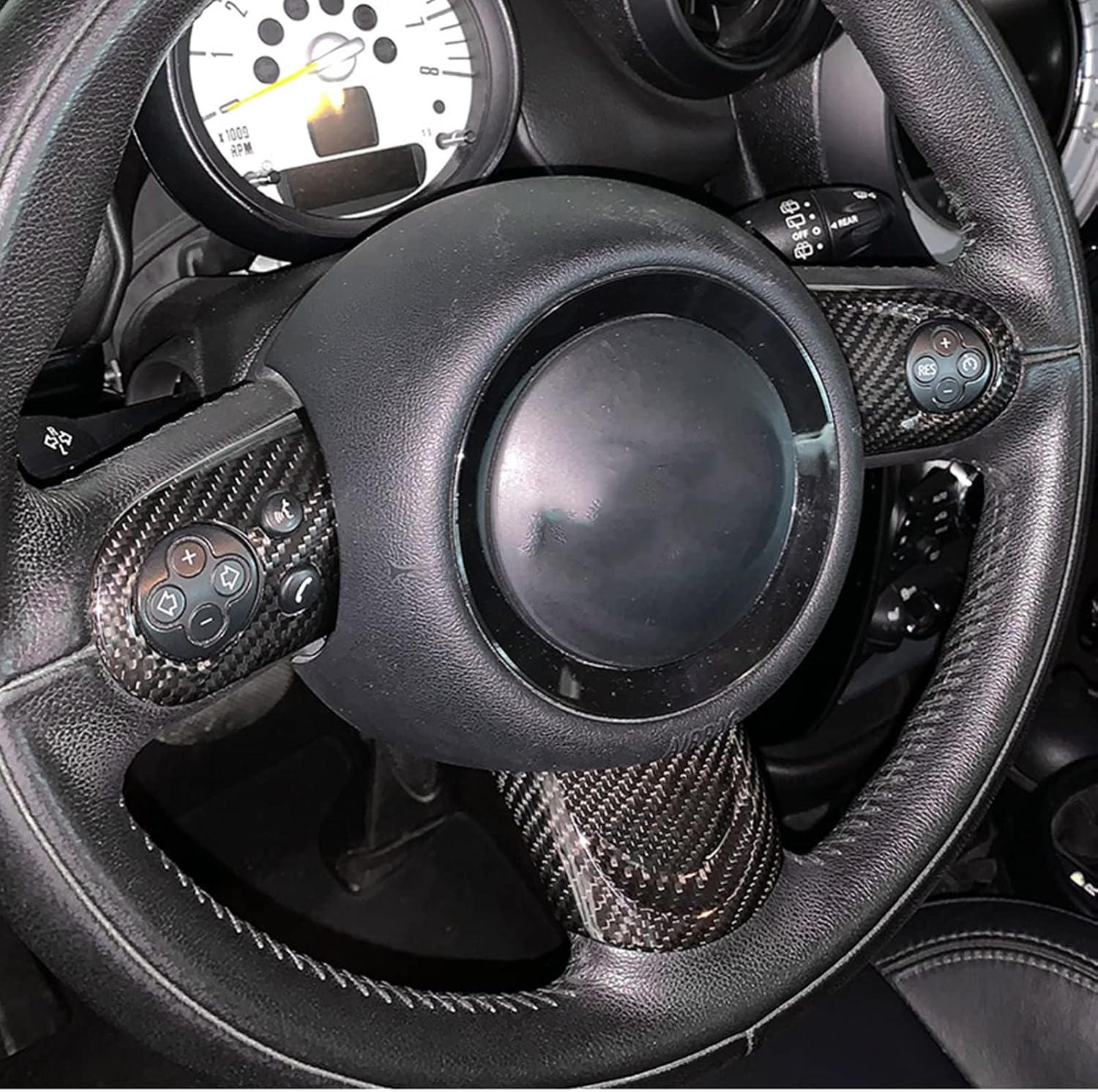 Car Steering Wheel Cover Trim For Mini Cooper R55 R56 R57 R58 R59 R60 R61 Carbon Fiber