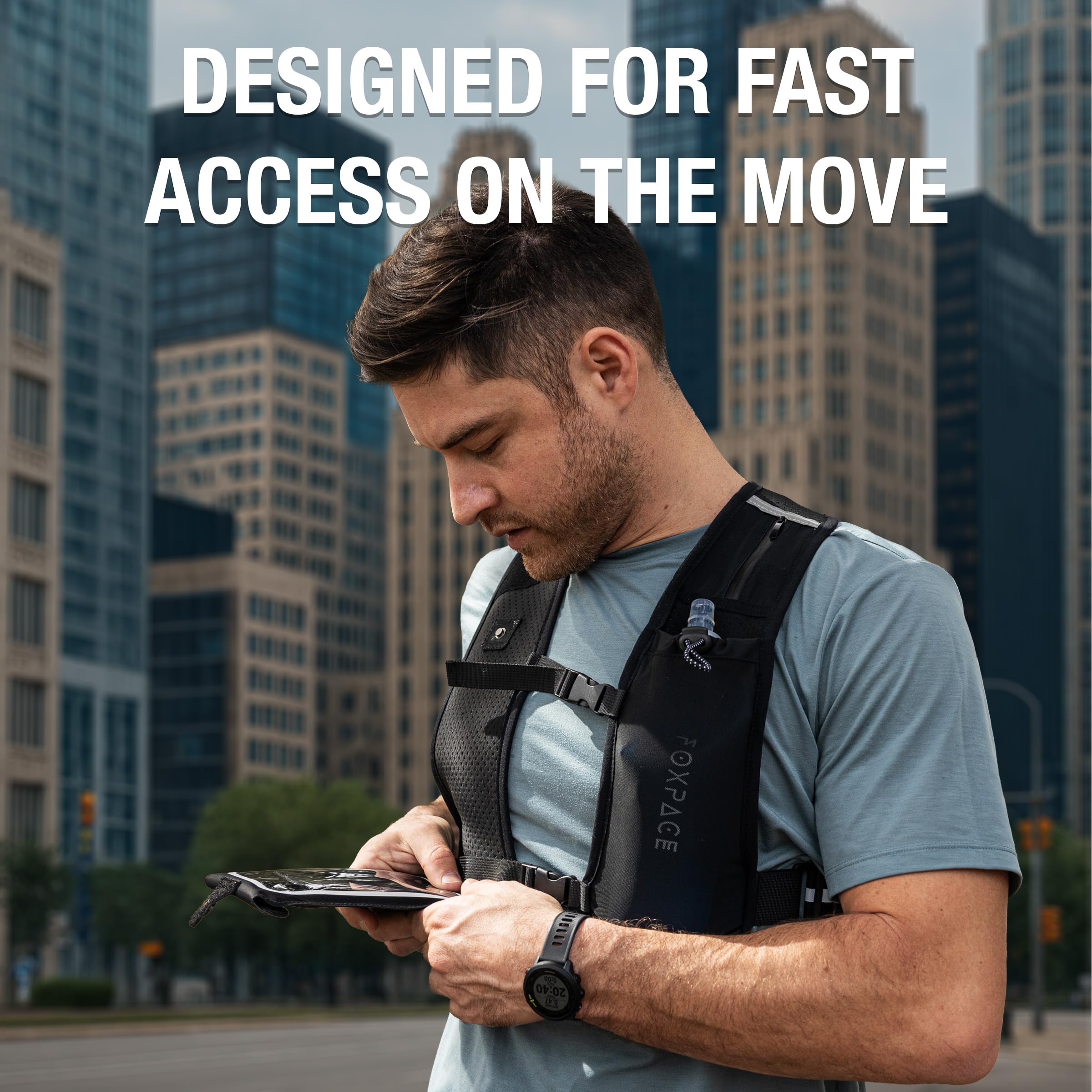 Gilet da corsa per donne e uomini, borraccia per idratazione, traspirante, regolabile, zaino per escursionismo, maratona, tasca impermeabile per telefono, riflettente a LED