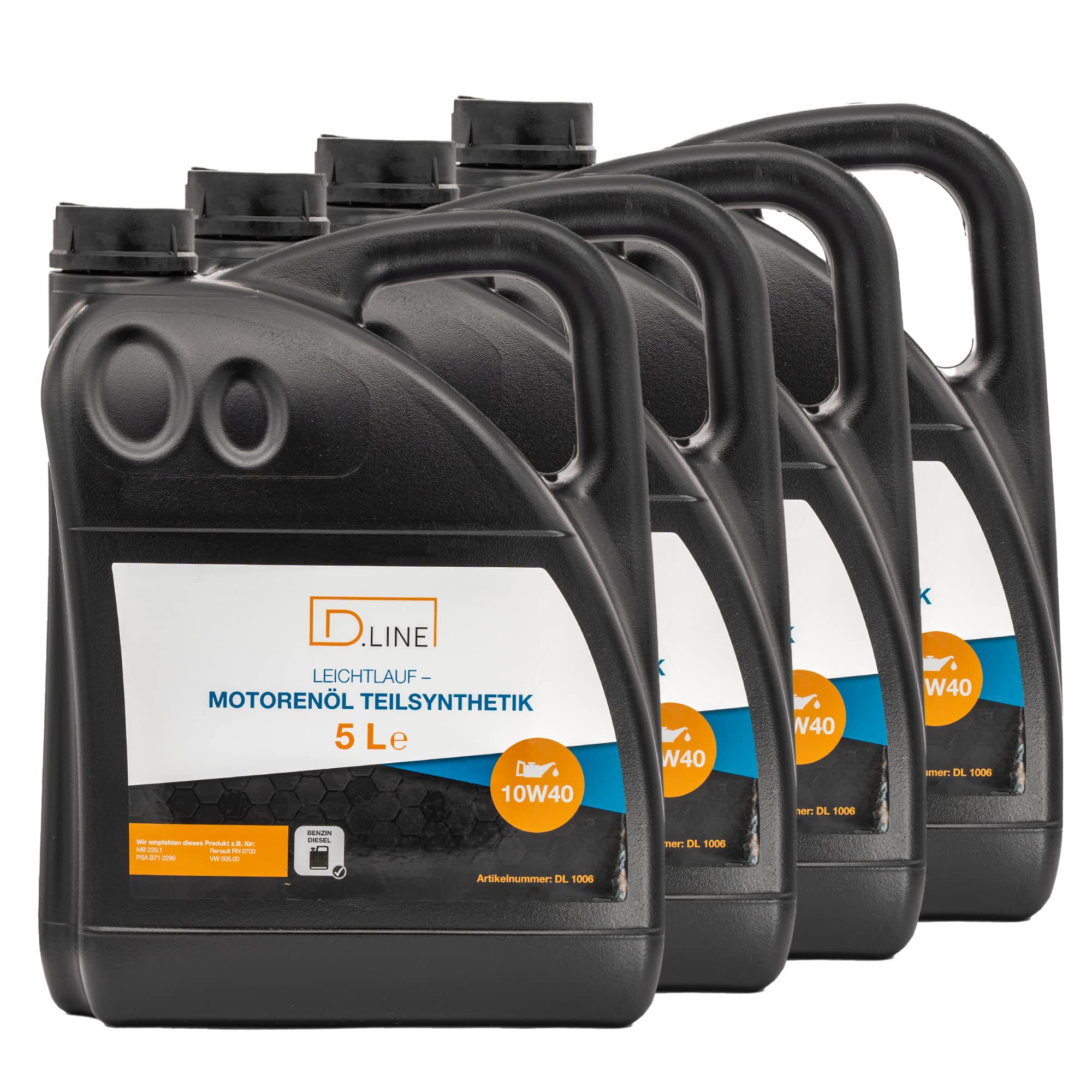 D.LINE Motorenöl, LEICHTLAUF-TEILSYNTHETIK | 10W-40 (4x 5 Liter)