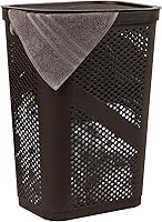 Vista 11 de Mind Reader - Canasta de lavandería delgada con tapa, cesta de ropa de 60L, plástico ventilado, color gris