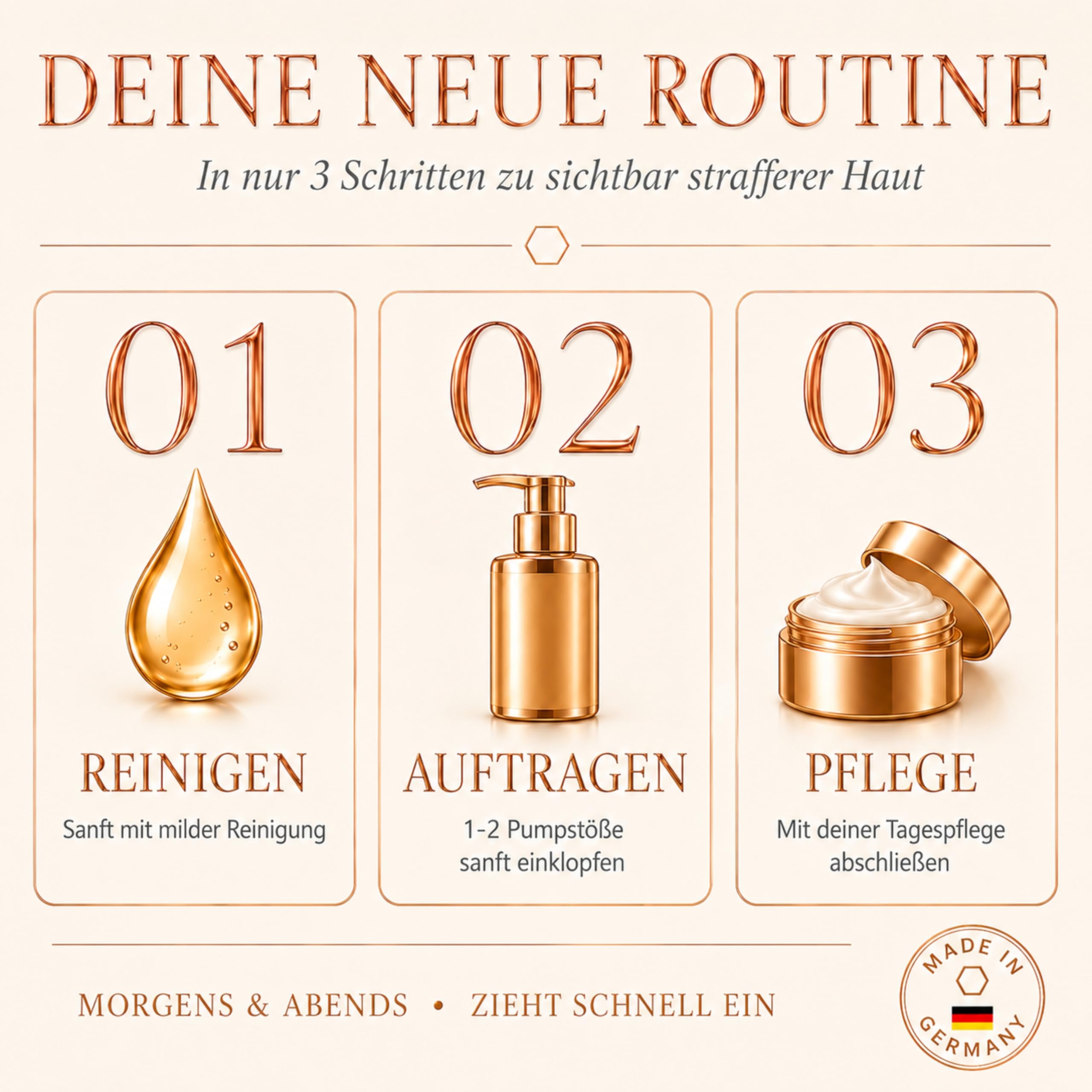 Anti Falten Serum Hochdosiert mit 4-fach Hyaluronsäure Matrixyl 3000 & OLT® - Anti-Aging Hyaluron Gesichtsserum gegen Tiefenfalten - Reife Haut Frauen Männer 30ml Made in Germany