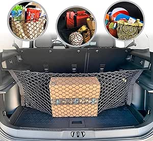 Mustang Carbon Fiber Trunk Rear Trunk Cargo Net For Ford Mustang 2015-2025 - Envelope Style Organizer, Black Mesh, Easy Install 2020 Ford Explorer Xlt Accessories - Foto 7