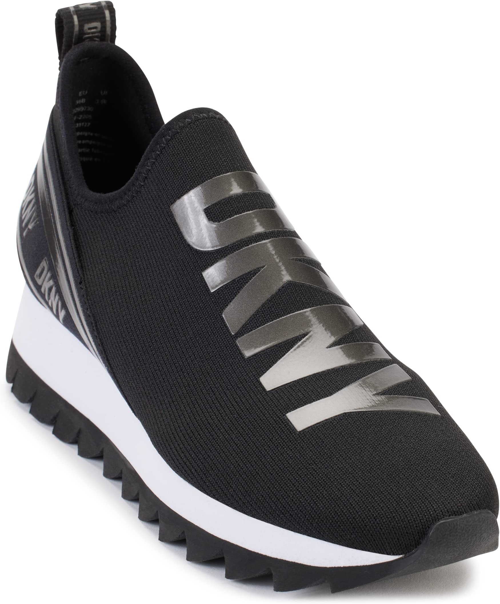 DKNY Women's Abbi Knit Slip on Sneaker with Logo