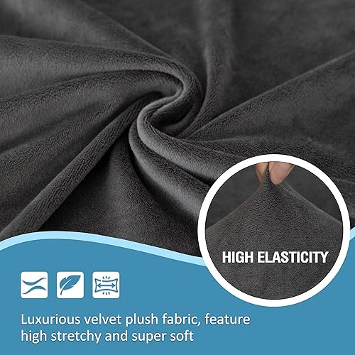 Miniatura 3 de HDCAXKJ Fundas para sofá modular esquinero de terciopelo elástico en forma de L, fundas modulares suaves y gruesas, juego de fundas modulares en