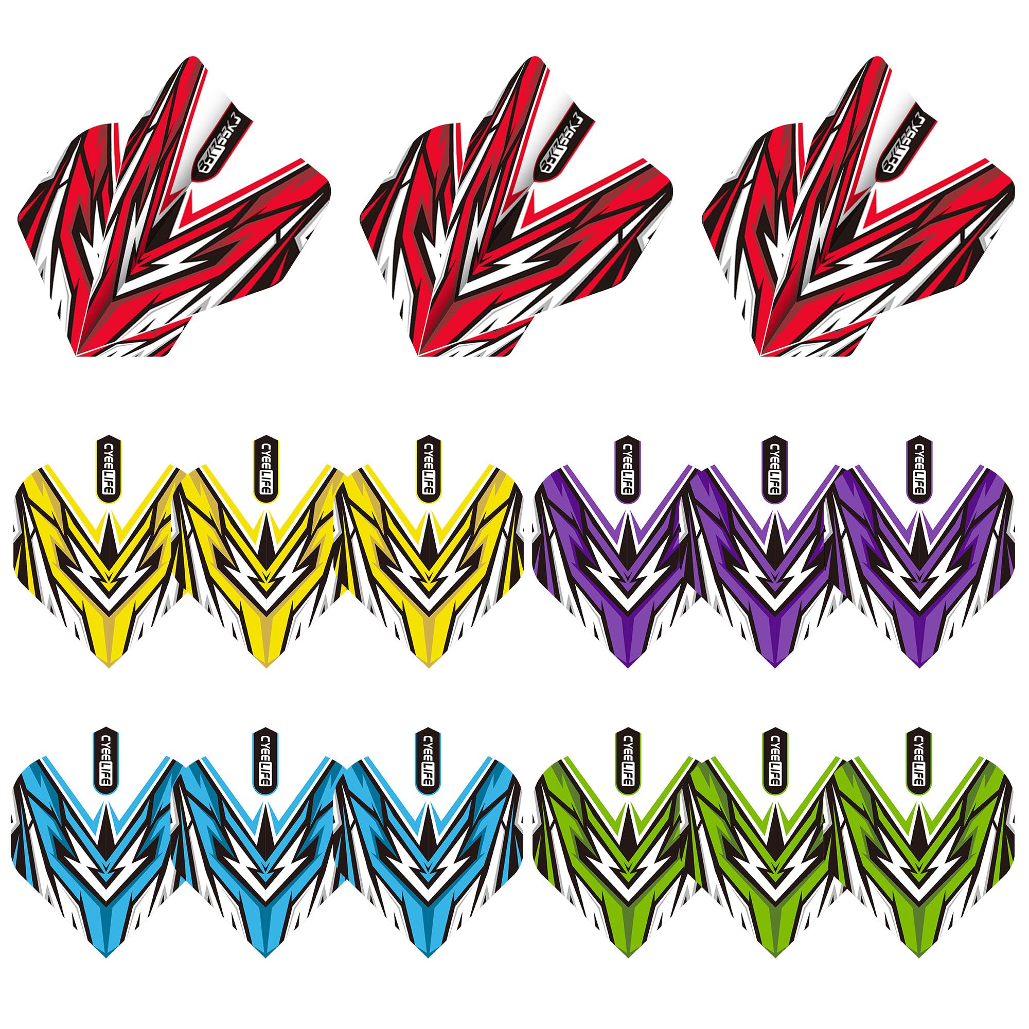CyeeAtelier Dart Flights 120 Micron, 15 Pack, 5 Colors Mix, Strong & Durable