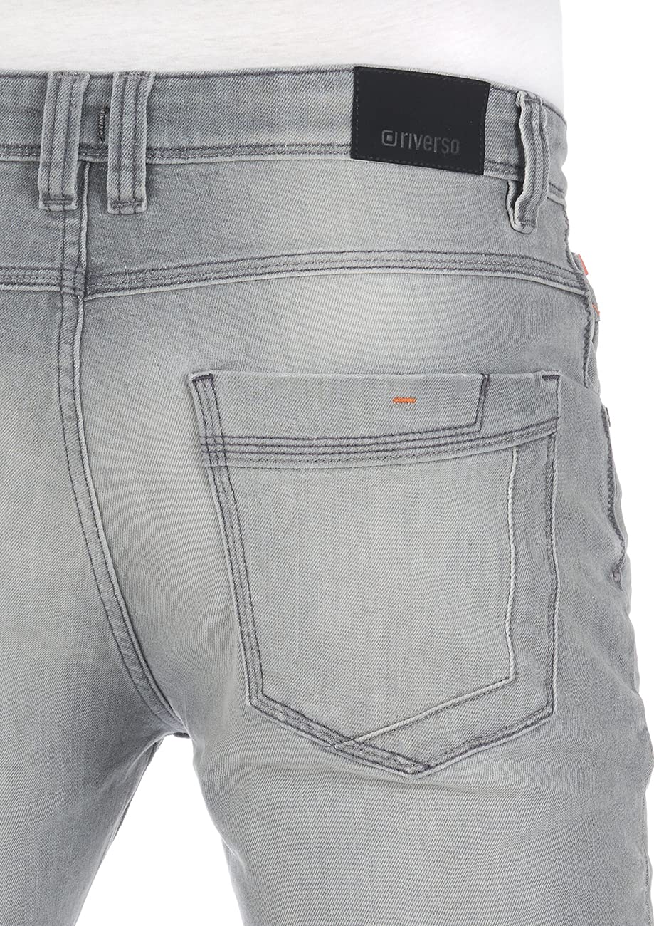 riverso Jeans Herren Stretch Slim Fit RIVCaspar Jeanshose Hose Denim | Schwarz Blau Grau 29 30 31 32 33 34 36 38