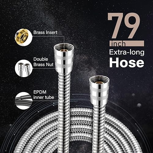 Miniatura 6 de Filtered Shower Head 7 Spray Mode High Pressure Shower Head with Handheld Water Softener Filters Beads,79" Long Hose,Built-in Power Wash Mode (7
