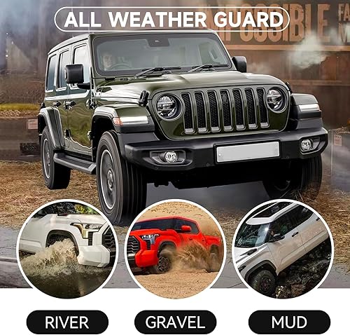Miniatura 5 de MITZONE Guardabarros de protección contra salpicaduras compatibles con Jeep Wrangler JL JLU 2018-2022, juego de 4 piezas delanteras y traseras