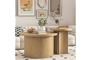 Set of 2 Nesting Coffee Tables Farmhouse