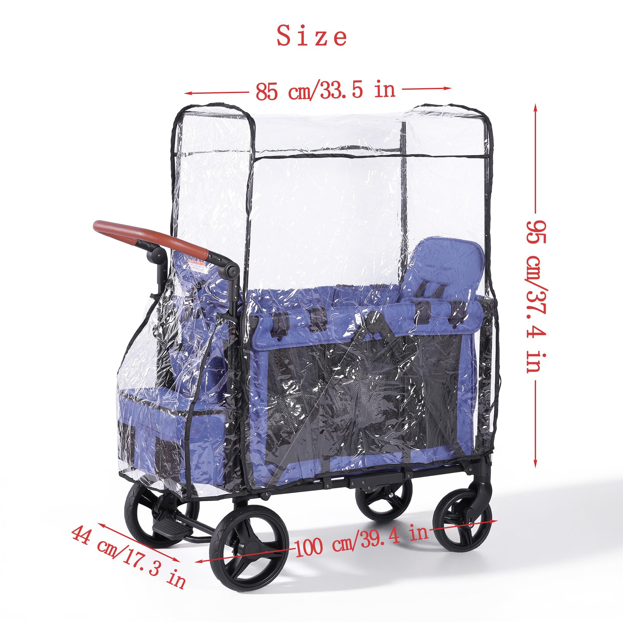 SeedFuture Housse de pluie pour poussette W2 Wagon, housse de pluie compatible avec WONDERFOLD W2, imperméable, coupe-vent, protège de la poussière et de la neige