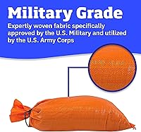 Vista 8 de DURASACK Bolsas de arena resistentes con cuerdas de amarre, bolsas de arena vacías tejidas de polipropileno para control de inundaciones con 1600