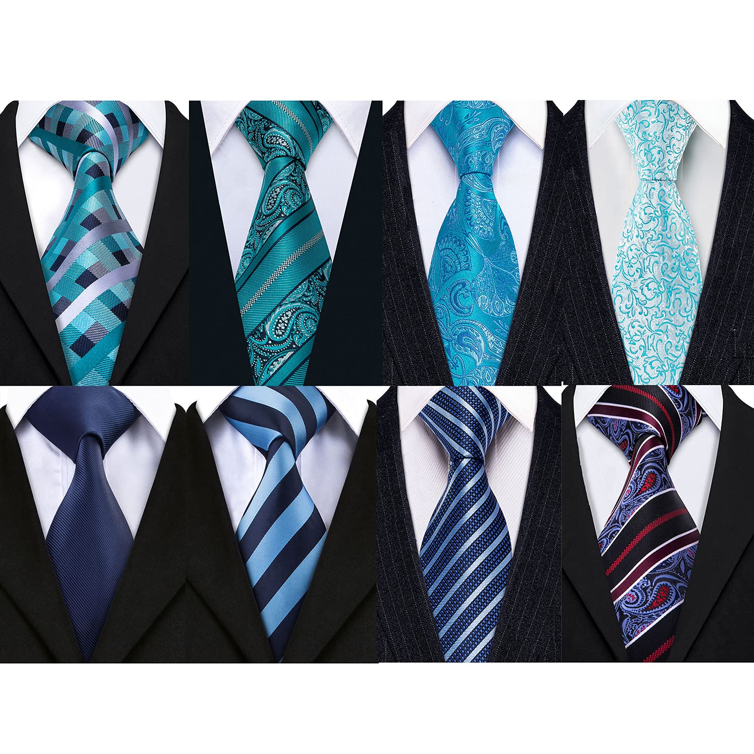 Men's Ties Set Silk Wedding Neckties Woven Silk Formal Business Casual(4/6/8PCS)