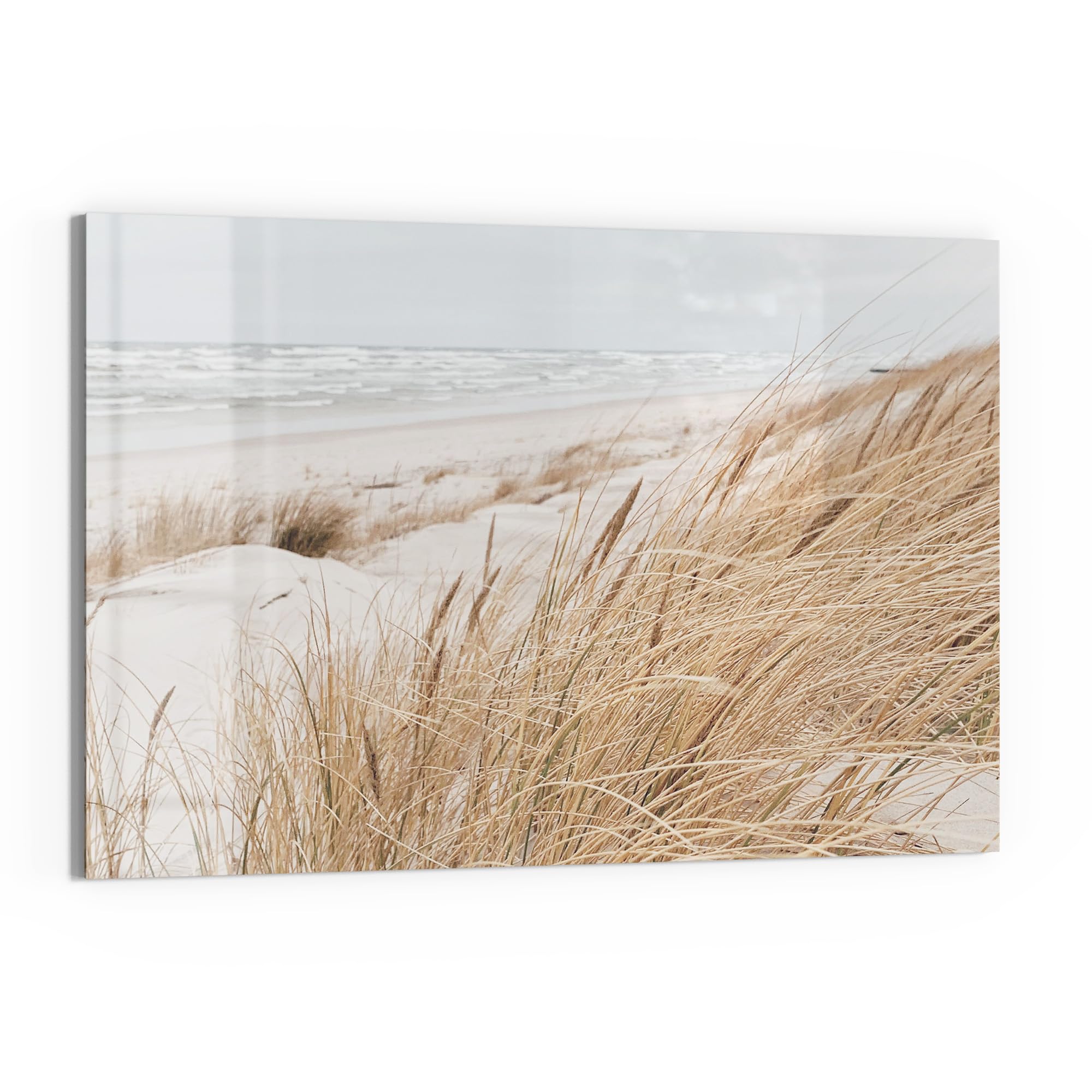 DEQORI Glas-Magnettafel | 60x40 cm cm groß | Motiv Winterstrand Stille | Memo-Board aus Glas | Magnetboard inkl. Magnete, Stift & Tuch für Küche & Büro | Tafel magnetisch & beschreibbar