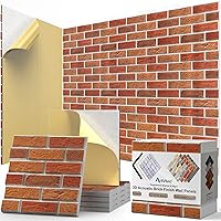 ArtVivid 12-Pack Self-Adhesive 3D Brick Acoustic Panels - High-Density Soundproof Wall Panels for Studios, Offices, Home Theater, Red 12x12x0.4"