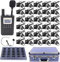 Wireless Tour Guide System, Tour Guide Microphone and Speaker Tour Guide Headsets, 1 Transmitter 30 Receivers 1 Charger 1 Storage Case, Bluetooth Headsets System for Training Church Factory